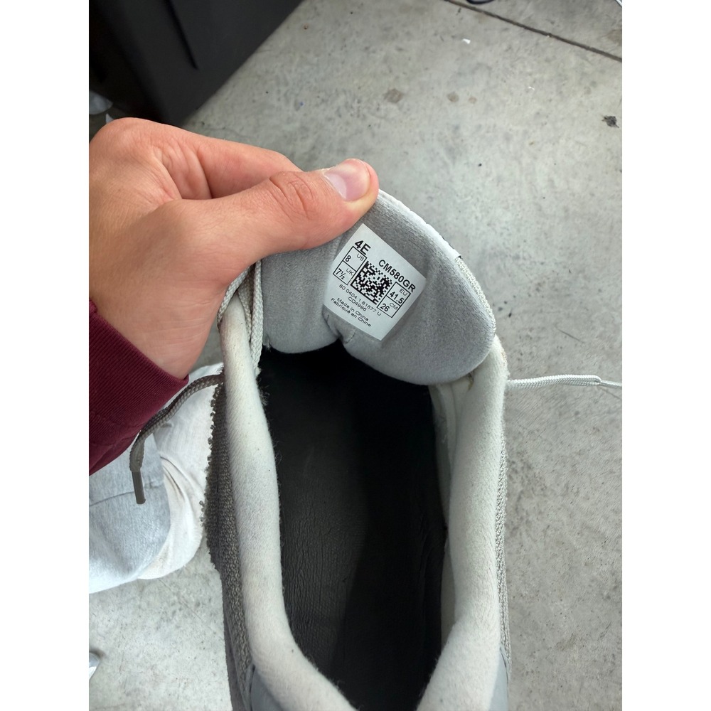 New Balance 580 Grey Suede Mesh Lifestyle Sneakers CM580GR Mens 8 4E Wide - Picture 8 of 8